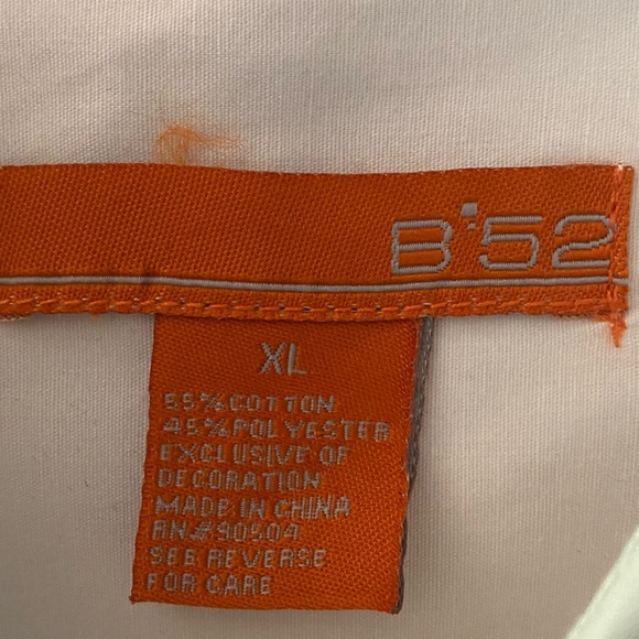 "B52" MEN’S WHITE GOLD EMBROIDERED DRESS SHIRT SIZE XL SKU1061 - Picture 4 of 6